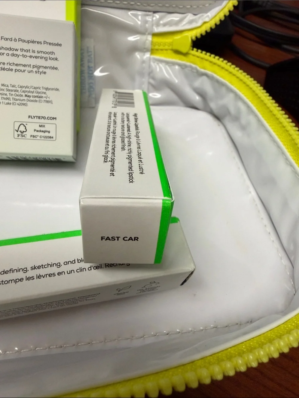 Women's Makeup Set in White with Green Accents
